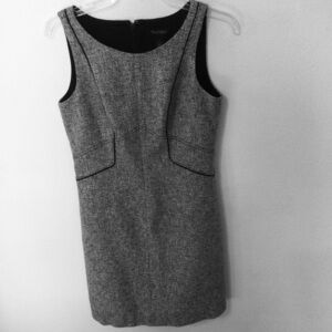 White House Black Market Black & White Lined Fitted Chic Jumper Dress Si…